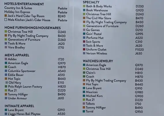 the outlet shoppes directory image 1